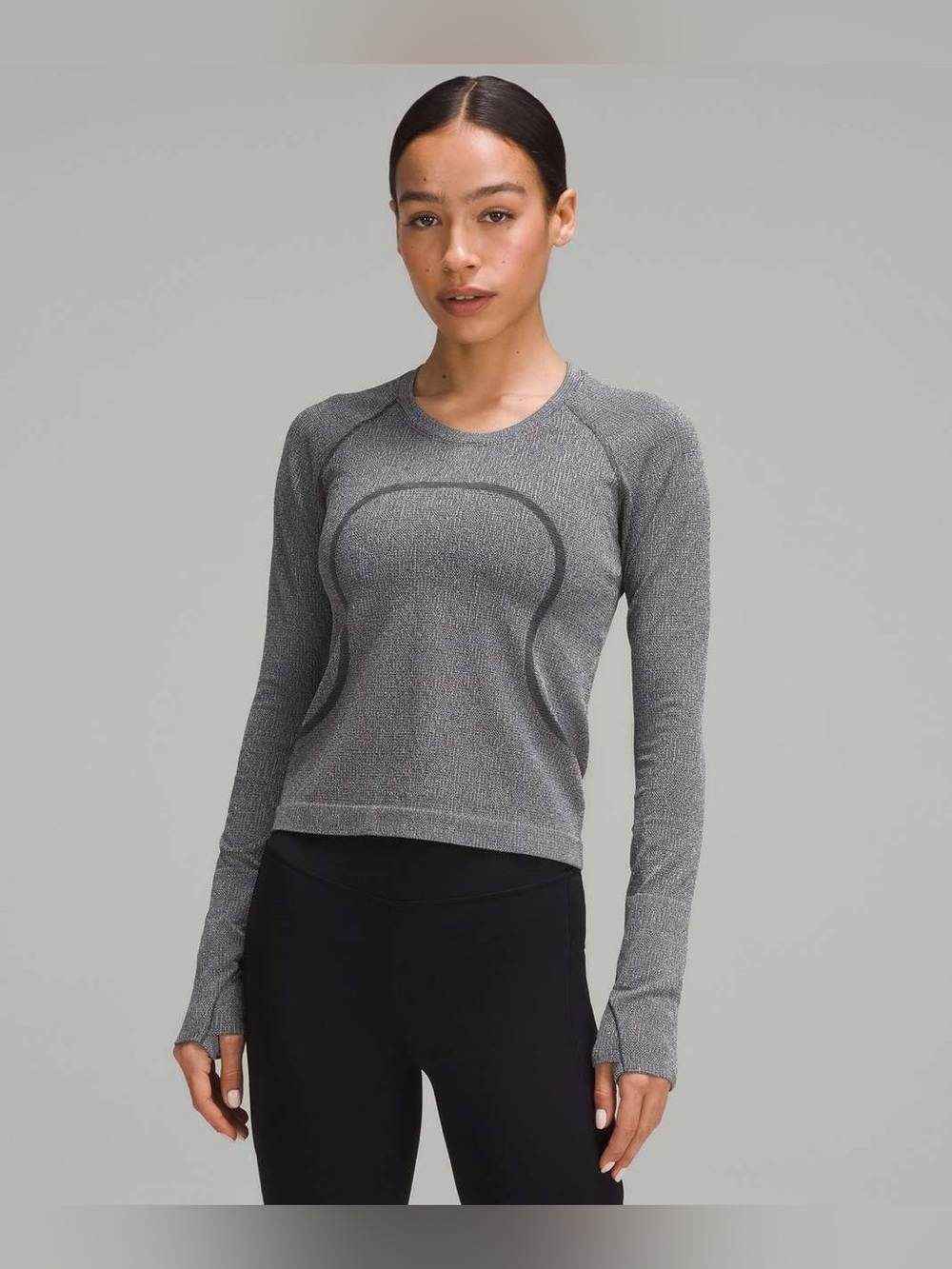 Lululemon Swiftly Tech Long Sleeve Shirt 2.0 Race size 4 PXBK/WHT